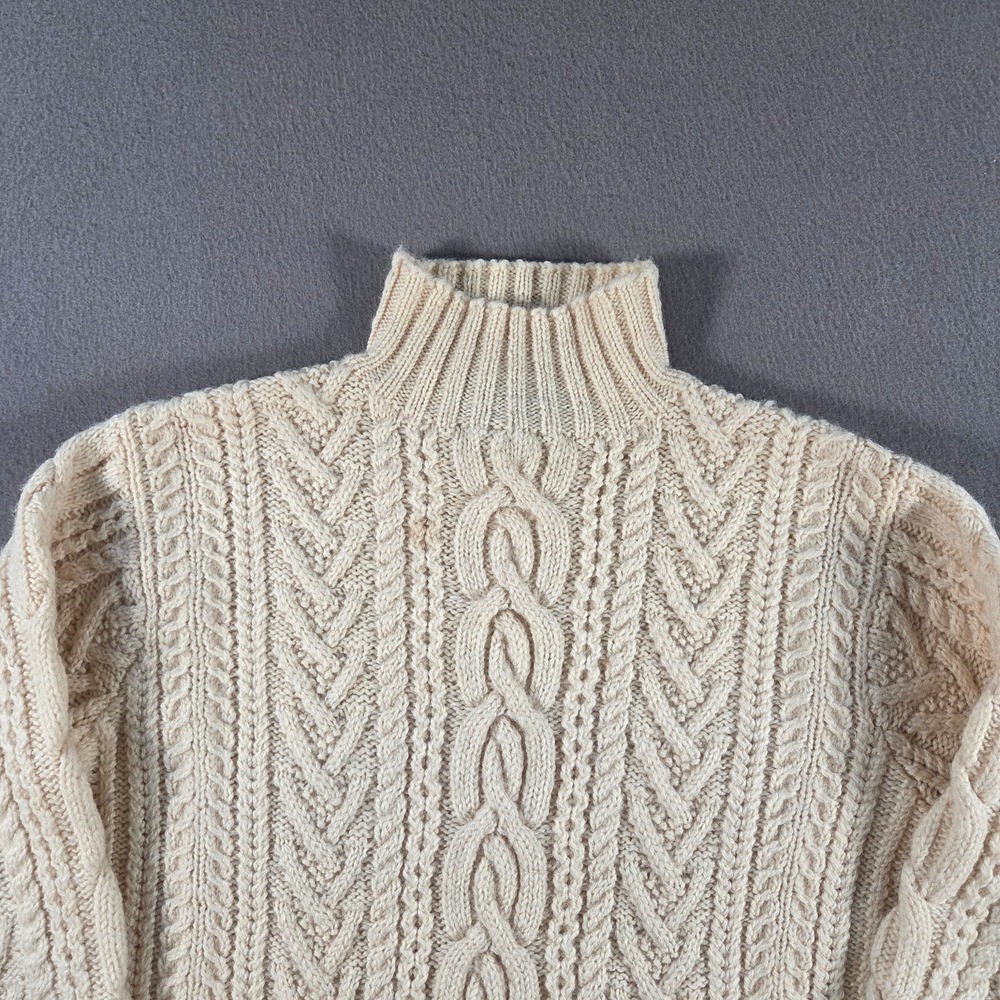 Vintage Polo Ralph Lauren Sweater Womens Large Wool Cable Hand Knit Fisherman - Picture 3 of 8